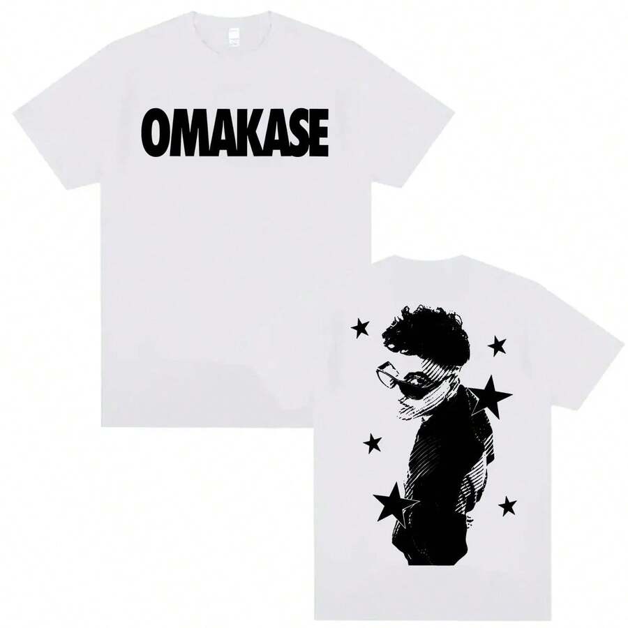Alvaro Diaz Omakase Neues Album Grafik-T-Shirts für Männer und Frauen Lässige Baumwoll-Oversize-T-Shirts Retro Klassisch Hochwertiges T-Shirt - Weiss - Übersicht 1