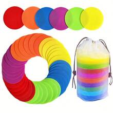 4 Inch Carpet Spot Markers, Fixed Multi-Color Round Dots For Classroom Seating, Suitable For Games And Teachers (6 Colors), Back To School - A - View 4
