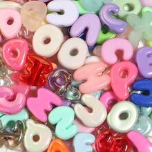 30pcs/Pack Acrylic Q-Version Large Hole English Letter Beads, Random Mixed Letters And Colors, Handmade DIY Bracelet Necklace Pendant Accessories - Letter Beads - View 7