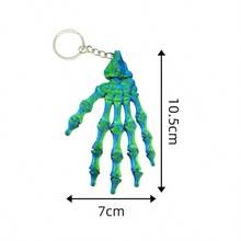 1pc 3D Printed Skeleton Hand Keychain, Movable Joint Design, Bag Charm, Halloween Pendant, Car Key Holder, Halloween Party Gift - Multicolor - View 6