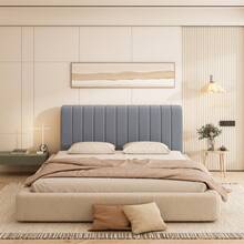 Light Luxury Style Vertical Stripe Dark Gray All-Season High Elasticity Full Bed Cover - AA - View 5