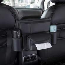1pc Car Seat Storage Bag With Cup Holder And Storage Pockets, Center Console Side Storage Bag, Suitable For Sedan, SUV, Truck, No Tools Required, Compact Rear Seat Or Driver Seat Organizer Storage System, Car Storage Organizer - Multicolor - View 3