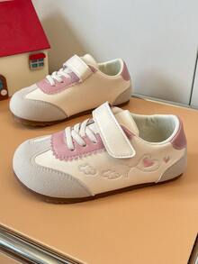 Toddler Vintage Embroidered Casual Shoes Hook-And-Loop Soft Sole Wear-Resistant Minimalist Outdoor Shoes - Pink - View 8