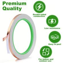 Copper Foil Tape, 1/4 Inch X 196.8 FT Conductive Copper Tape With Adhesive, EMI Shielding Tape For Electrical Repairs, Guitar Shielding, Grounding, Crafts And DIY Projects - 4pcs - View 3