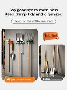 1PC Garden Tool Storage Rack Garage Wall Mount Holder Hammer Wrench Rustic Style - A - View 10