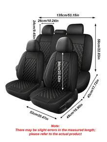 Universal PU Car Seat Cover Set, Diamond Quilted Car Seat Protector With Colorful Piping, Non-Slip Back Breathable Full Set Seat Cushions, Easy Installation Interior Accessories, Suitable For Sedan SUV Truck Pickup, Car Interior Protection Set - A - View 11