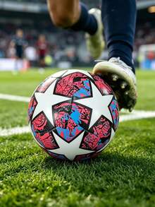 1pc Size 5 Standard Soccer Ball, Indoor/Outdoor Universal, Competition & Training, Gift Inflatable PU Leather Multi-Color Team Sports Football (Football Not Inflated) - Multicolor - View 5