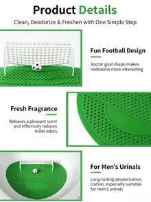1pc Multi-Function Urinal Filter Screen, Men's Urinal Deodorizer Fragrance Pad, Anti-Splash Urinal Filter Mat, Long-Lasting Fragrance Cleaning, Deodorizing And Anti-Clogging, Commercial Wholesale, Suitable For Public Places, Shopping Malls And Offices - Soccer-themed - View 8