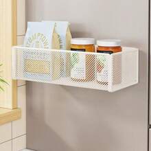 1pc Magnetic Kitchen Refrigerator Storage Rack, No-Drill Hanging Basket For Seasoning, Magnetic Storage Basket - View 6