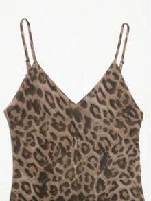 DEEKA Autumn New Women's European And American Style Fashion Sexy V-Neck Leopard Print Slip Dress Elegant - Multicolor - View 4