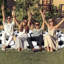 10pcs Football-Shaped Inflatable Bean Bag Sofa, Multi-Functional Home & Camping Inflatable Chair With Air Pump, Portable Slouchy Inflatable Sofa, Home Living Room Balcony Leisure Seat, Outdoor Garden Deck Poolside Lightweight Lounge Chair - Bean Bag Chair - View 2