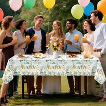 1/4 Piece Sage BABY Green Rectangular Tablecloth, 54x108 Inches, Disposable Green Party Tablecloth Suitable For Weddings, Birthday Parties, Family Birthday And Wedding Decorations - Green - View 4