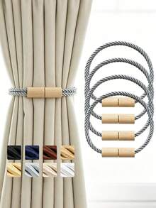 1pc/5pcs Magnetic Bohemian Style Curtain Tiebacks, Curtain Rope Buckles, Curtain Fixing Clips, Curtain Decorative Hooks, Home Window Decor - Multicolor - View 7