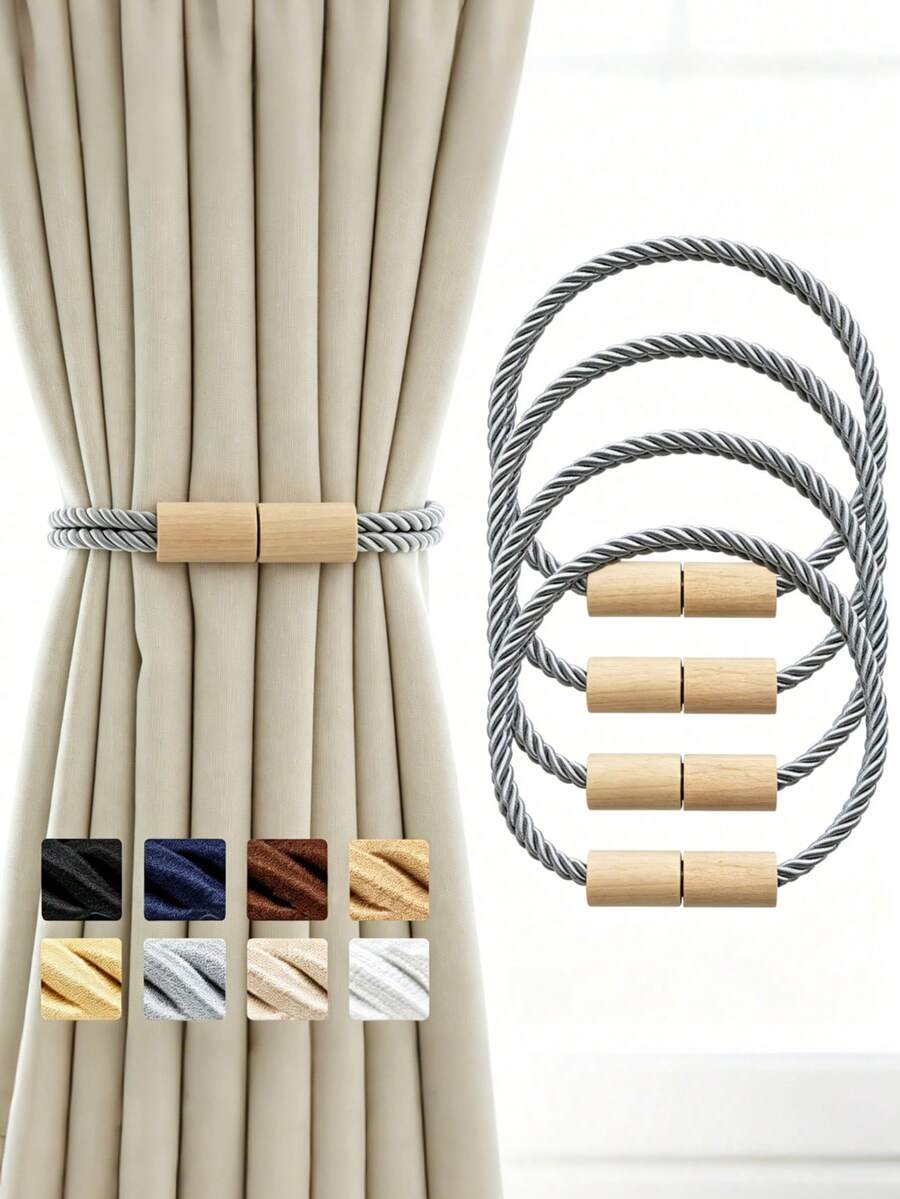 1pc/5pcs Magnetic Bohemian Style Curtain Tiebacks, Curtain Rope Buckles, Curtain Fixing Clips, Curtain Decorative Hooks, Home Window Decor - Multicolor - View 1
