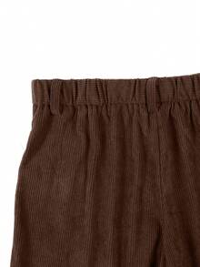 1pc Men's Spring/Autumn American Street Style Casual Loose Corduroy Long Pants - Brown - View 5