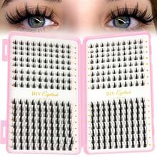 LIMEIKAI 320pcs Fairy Cluster C Curl Manga Lashes 8-16mm Fine Natural Lashes DIY Cluster False Eyelashes Easy To Wear Reusable For Daily Makeup - C - View 11