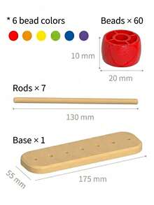 Multicolor Educational Bead Matching Toys, Stacked Color Challenge Puzzle Game, Enhancing Hand-Eye Coordination, Suitable For Family Interaction Game, Parent-Child Interactive Toy, Birthday/Halloween/Christmas Gift For Girls And Boys - Multicolor - View 12