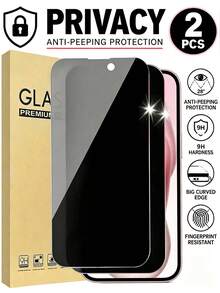 2片裝 17 Pro Max 隱私螢幕保護貼 28°隱私防窺 9H+強化玻璃 易安裝 防震防摔 全螢幕覆蓋 觸感順滑 觸控靈敏 相容 17Pro/17Air/17E/17/16promax/16Pro/16Plus/16/15/14/13/12/11 手機配件 相容手機殼 日常全方位保護 - 黑色 - 查看 13