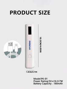 HYUNDAI Secador de uñas portátil y mini, lámpara de uñas recargable y portátil, secador de uñas UV/LED con pantalla digital, luz de secado rápido de uñas, adecuado para uso diario al aire libre - Blanco - Ver 7