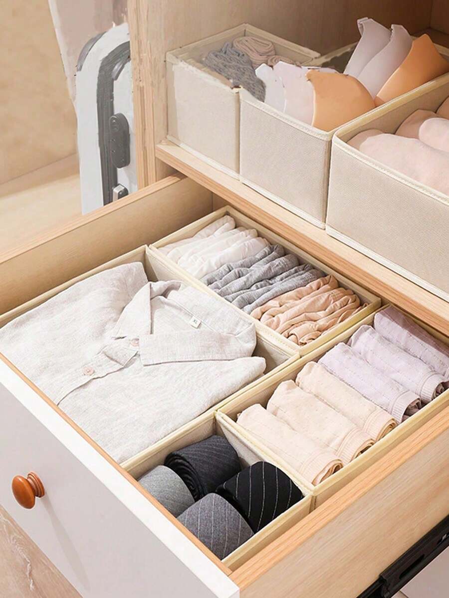 Reinforced Non-Woven Fabric Laundry Board Storage Box, Drawer Organizer Box, Closet Folding Storage Box, Underwear Storage Box, Desktop Miscellaneous Items Organizer Box