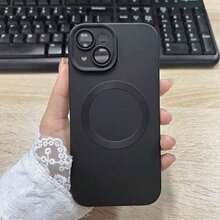 Magnetic Luxury Matte Wireless Charging Soft Phone Case Compatible With Iphone 18 17 16 15 14 13 12 11 Pro Max Plus - Black - View 5