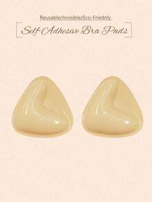 1 Pair Double-Sided Self-Adhesive Breast Pads, Reusable Invisible Thickened Swimsuit Pads, Waterproof Suitable For Swimming (Strong Adhesion, Please Follow Usage Instructions, Not Recommended For Ordering) - Triangle Cup - View 9