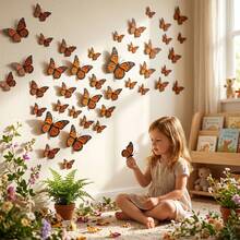 60pcs 3D Butterfly Decorative Stickers For Home And Party Decor - Butterfly - View 3