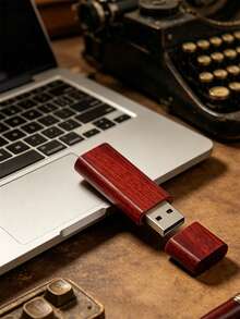BIYETIMI Flash Drive USB Kayu 64GB 128GB, Flash Drive USB Mini Bar Kreatif 32GB, Flash Drive USB Memory Stick 8GB, Flash Drive USB Hadiah - Merah - View 3