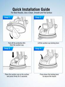 REMAX Strong Suction Car Phone Mount With Washable 3-Layer Gel Suction Cup, Anti-Shake Dashboard & Windshield Mount, Extendable Arm, One-Hand Release, 360° Rotation, Fits 4.0–7.2 Inch Phones & Thick Cases, Car Accessories, Car Essentials, Car Stuff - -tS08 - View 8