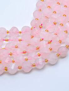 1 Fio de Contas de Pedra Natural 6/8/10mm Quartzo Rosa Facetado Contas Espaçadoras Soltas para Fazer Joias DIY Pulseiras Colares Acessórios Presentes - Multicolorido - Visão 4