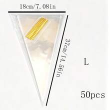 30/50/100/200pcs Transparent Plastic Cone-Shaped Candy Popcorn Bags With Gold Twist Tie, Triangle Candy Bags, Ice Cream Bags, Popcorn Bags, Various Small Snack Bags (With Twist Tie), Reusable Transparent Triangle Candy Bags Suitable For Party, Wedding, Birthday, Holiday Gift Packaging - View 11