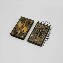 Set Kartu Tarot Berlapis Emas dengan Buku Panduan dan Kantung Beludru, Kartu Tarot Hitam Ukuran 7x12cm, Cocok untuk Pemula dan Profesional - MultiWarna - View 4