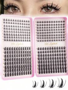 LIMEIKAI 320pcs Fairy Cluster C Curl Manga Lashes 8-16mm Fine Natural Lashes DIY Cluster False Eyelashes Easy To Wear Reusable For Daily Makeup - C - View 5