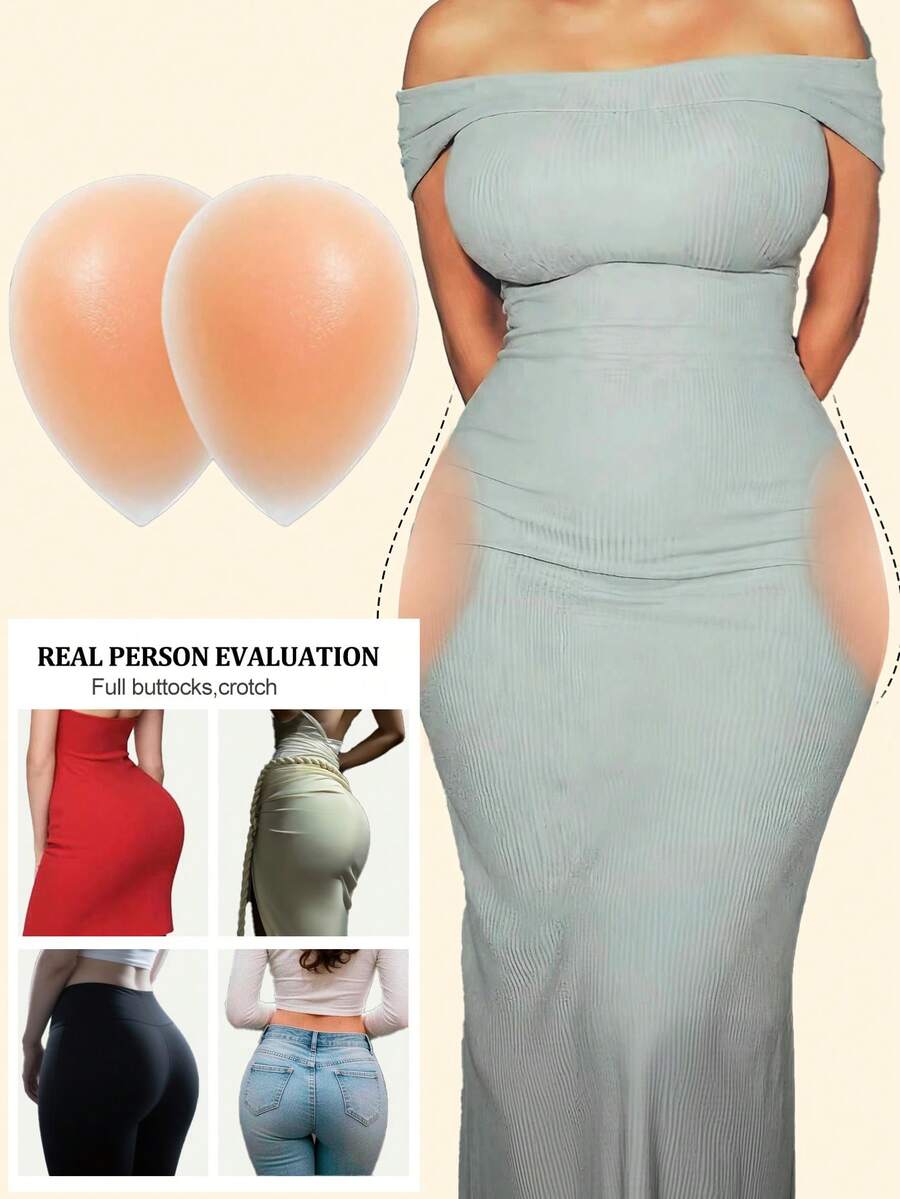 Women's Sexy Invisible Design Reusable Buttocks Silicone Pads 2 Pcs, Used To Physically Enhance The Buttocks On Both Sides And Shape The Body - Multicolor - View 1