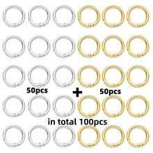 10/20/30pcs Flat Trigger Spring Buckle Rings, Metal Key Rings, Round Buckle Rings, Suitable For Keychains, Bags, Wallets - Keychain Hook Replacement Key Rings DIY Handmade - 20mm - View 26