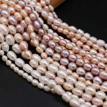 1 Strand 36cm Natural Freshwater Pearls Rice Oval Pearl Beads For Jewelry Making DIY Women Men Necklace Bracelets Handicrafts Accessories - Rice Pearl - View 4