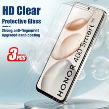 3pcs/Pack For Honor 600/600 Pro/600 Lite/400/400 Smart/400 Lite/200 Smart/200 Lite/X9d/X8d/X8c/X7d/X6c High Definition Tempered Glass Curved 9H Screen Protector Anti-Scratch Anti-Drop Black Frame - Clear - View 21