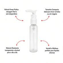 Kit 10 Frascos Borrifador Pump 110ml Transparente Reutilizável Dispenser Portátil Cosméticos Sabonete Álcool Gel Viagem - Visão 4