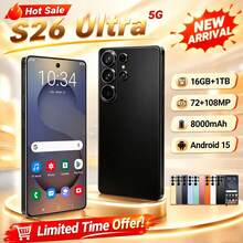 Family Suitable Premium S26 ULTRA 5G Mobile Phone, Oversized 16GB+1TB Storage Space, Long Lasting 8000mAh Battery Adapted For Every Member Of The Household - Black - View 2