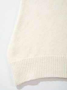 Men's Neutral Round Neck Knitted Top Casual Commute Solid Color Round Neck Short Sleeve Loose Fit Pullover T-Shirt Spring Summer - Beige - View 9