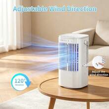 4-in-1 Mini-Luftkühler mit 7-Farben-Nachtlicht & USB-C – Verdunstungskühler, Ventilator & Befeuchter, Leiser Tischkühler für Schlafzimmer, Schreibtisch & Büro - Kein Nebel - Übersicht 4