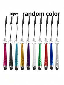 5/10Pcs Universal Capacitive Stylus Pens With Lanyard Dust Plug, Battery‑Free Touch Screen Pen, Non‑Charging Mini Stylus For Smartphones & Tablets, For Drawing Editing Gaming, Random Mixed Colors - Multicolor - View 8
