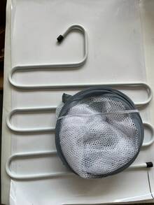 1pc Foldable Double-Layer Mesh Clothes Drying Rack, Suitable For Shirts, Sweaters, Underwear, Socks, Toys, Etc., Anti-Deformation Clothes Hanger, Polyester Material Durable Lightweight Foldable Drying Net, Laundry Drying Accessories - White - View 16