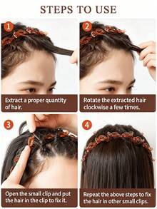 New Korean Style Hollow Woven Headband, Elastic Hair Tie, Bangs Clip, Hair Accessories, Women's Hair Accessories, Hairstyle Styling Tool, Beauty Product, Women's Curly Hair Accessories, Heatless Curls, Hair Accessories, Hair Clip, Aesthetic - Upgraded Version - View 10