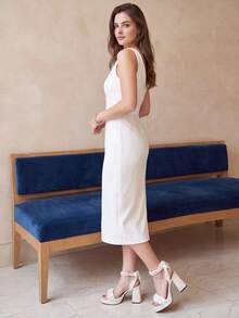 High-Heeled Sandals, Chunky Heels - White - View 5