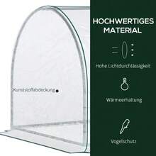بيت زجاجي للحديقة مع باب، صينية الشتلات، زراعة النباتات، فولاذ PVC، 250x100x80 سم - شفاف - مشاهدة 4
