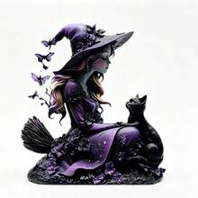1件紫色蝴蝶仙女壓克力平面裝飾品,萬聖節節日居家裝飾 - 1PC - 查看 4