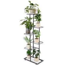 Soporte para Plantas de 6 Niveles, BOJA Maceteros para Interior y Exterior Base para Macetas, Mueble para Plantas, Puede Contener 7 Macetas de Plantas, Soporte para Macetas para Balcón, Sala y Jardín - Multicolor - Ver 2