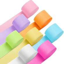 6 Rolls Of Colorful Paper Ribbons - 393.7 Inches Per Roll, Suitable For Birthday, Wedding And Party Decorations, Crafts And Celebrations, Halloween Decorations, Christmas Decorations, Autumn Home Decor, Back To School, Party Supplies - Multi-color - View 5