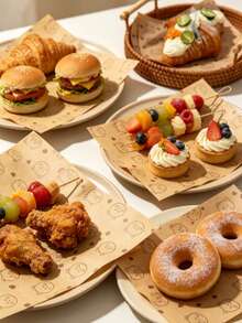100/50/1pc Baking Paper, Printed With Cute Bear Pattern, Suitable For Air Fryer, Kitchen Use - Multicolor - View 8